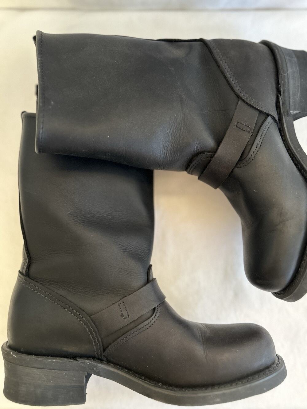 FRYE Engineer 12R US 7.5 Women Harness Boots Green Plug Biker Boots